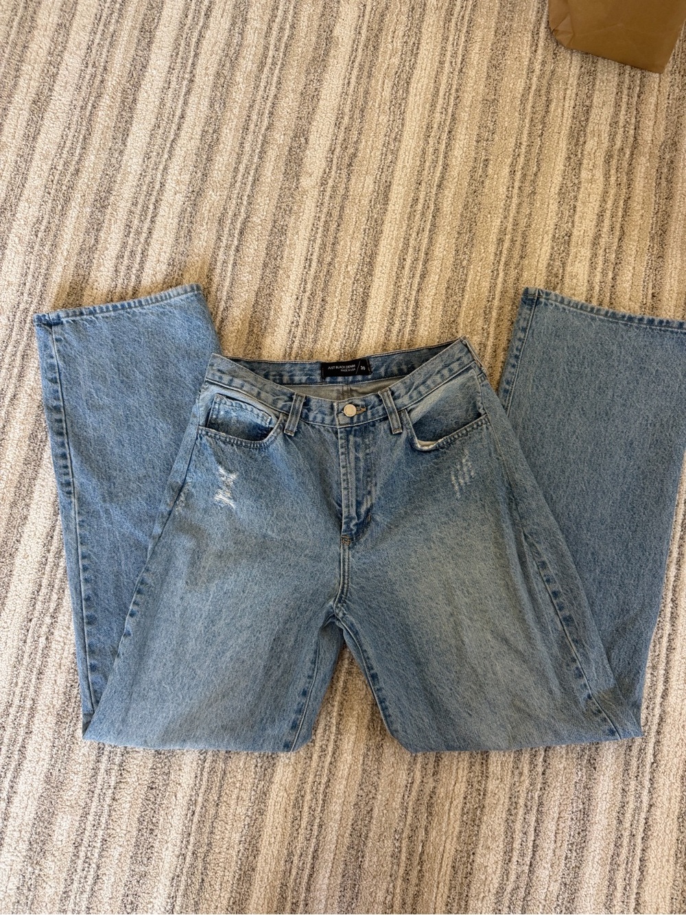 Just Black Light Blue High-Rise Wide Leg Jeans